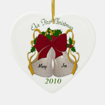 Premier ornement de Bells de mariage de Noël