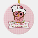 Premier ornement de hibou de Noël du bébé