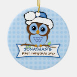 Premier ornement de hibou de Noël du bébé