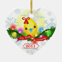 Premier ornement de lumière de Noël du bébé fait s