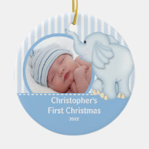 Premier ornement Elelphant de photo de Noël de Bab