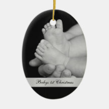 Premier ornement noir et blanc de Noël de Babys