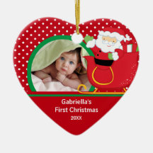 Premier ornement Père Noël de photo de Noël de Bab
