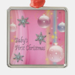 Premier rose premier Christma de Noël de bébé rose Décoration Pour Sapin De Noël