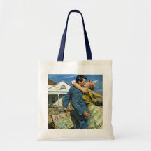 Première Chambre d'achat vintage de nouveaux marié Sacs En Toile
