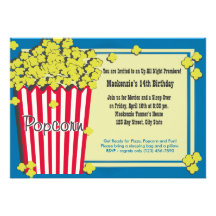 Première de maïs éclaté invitations