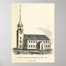Première église paroissiale 1825 de Portland, Main Poster