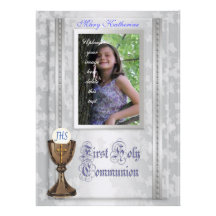 Première invitation de communion avec la photo
