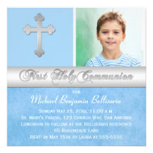 Première invitation de photo de sainte communion d