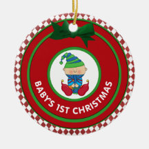 Premières vacances Elf de Noël de Babys personnali Ornement De Noël