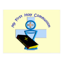 Premiers cadeaux de sainte communion pour des enfa carte postale