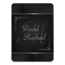 Premium Black and Silver Wedding Invitations invitations
