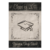 Premium Black and White Graduation Invitations invitations