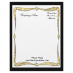 Premium Black Edged Gold Border Stationary letterhead