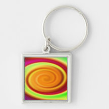 Premium Keyring - Rainbow Swirl Abstract Pattern Keychain