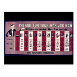 Prepare For Your War Job Now Postcards