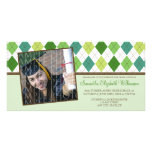 Preppy Argyle Custom Graduation Announcement :: 01 Photo Card