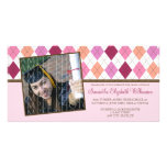 Preppy Argyle Custom Graduation Announcement :: 02 Picture Card