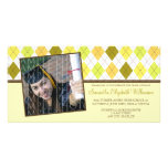 Preppy Argyle Custom Graduation Announcement :: 03 Custom Photo Card