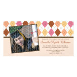 Preppy Argyle Custom Graduation Announcement :: 04 Photo Cards