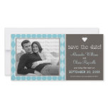 Preppy Blue Argyle Save the Date Announcement Custom Photo Card