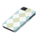 Preppy Pastel Blue and Green Chequered Patterns iPhone 4 Cover