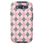 Preppy Pink and Grey Argyle Pattern