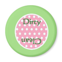 Preppy Pink & Green Clean/Dirty Dishwasher Magnet magnets