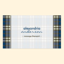 Preppy Plaid Business Card (navy blue) business cards