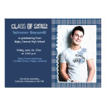 Preppy Plaid Senior Graduation Announcement {Blue} invitations