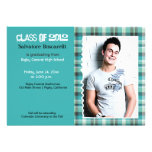 Preppy Plaid Senior Graduation Announcement {Blue} invitations
