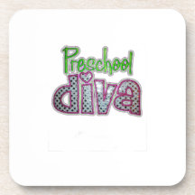 Preschool Diva School Grade Kids add Text Colour Coasters