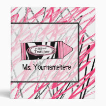 Preschool Teacher Binder - Zebra Print Crayon