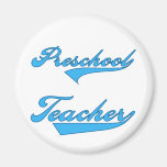 Preschool Teacher Blue Fridge Magnets