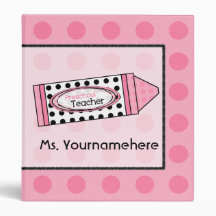 Preschool Teacher Polka Dot Crayon Binder