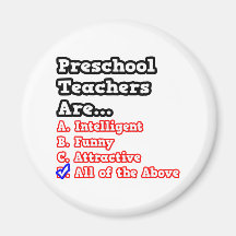Preschool Teacher Quiz...Joke Magnet