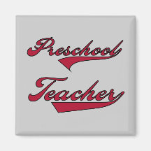 Preschool Teacher Red Text T-shirts and Gifts Magnets