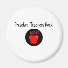 Preschool Teachers Rock Apple Magnet
