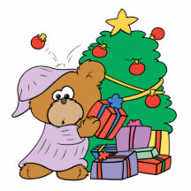 Present Peeking Christmas Bear Cut Outs
