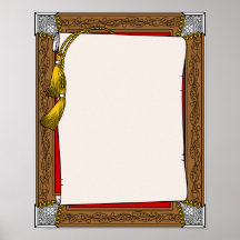 Presentation scroll for coat of arms print