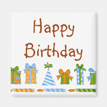 Presents - Happy Birthday Fridge Magnets