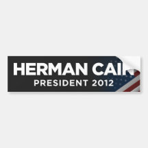 Président 2012 de Herman Caïn - obscurité Adhésif Pour Voiture