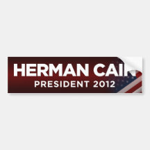 Président 2012 de Herman Caïn - rouge Adhésif Pour Voiture