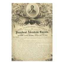 President abe lincoln inaugural address personalized invitations