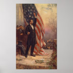 President Abraham Lincoln Under the American Flag Posters