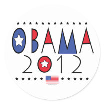 President Barack Obama 2012 Gear Round Stickers