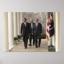 President Barack Obama and former presidents Print
