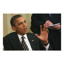 President Barack Obama talks to the press