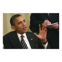 President Barack Obama talks to the press Art Photo