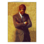 President John F Kennedy Fractal Portrait Picture Greeting Cards